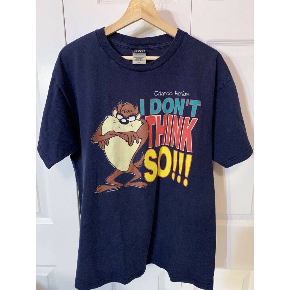 Vtg 2000 Orlando Florida TAZ I Don’t Think SO! Men’s Sz XL T Shirt Sherry’s Best - Picture 3 of 7